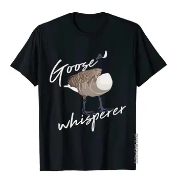 Canadense Ganso Whisperer Engraçado Cute Bird Hunter Dom Animal T-Shirt De Fitness Homens T-Shirt Dominante Do Algodão Do T-Shirt Personalizado