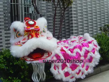 Mascote da propaganda da Dança do Leão da Mascote do Traje de Lã de Dança do Leão Desempenho com Dois Adultos Em Chinês Tradicional Celebrações