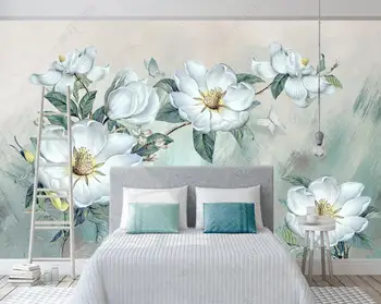 personalizado mural de fotos de papel de parede 3d em estilo Europeu, de flores pintura a óleo PLANO de fundo, papel de parede para decoração de casa, paredes de sala de estar em 3d