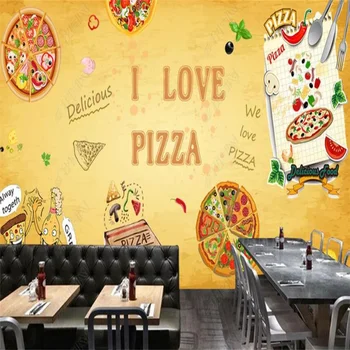 Personalizado Mural Retro Ocidental Pizza Restaurante De Decoração De Papel De Parede Do Fast Food Restaurante Industrial Decoração Foto Do Papel De Parede Papel Tapiz