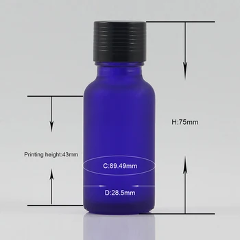 Produto novo 20ml garrafa de vidro fosco azul planta personalizada de cosméticos garrafa de vidro de embalagens de cosméticos