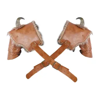 PU Couro Medieval Ombro Pauldron Pirata Viking Fivelas Ajustáveis Órgão de proteção de Peito para o Traje de Fantasia de Halloween